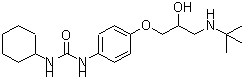 structure of CAS# 57460-41-0, Talinolol;3-[4-[3-(Tert-Butylamino)-2-Hydroxy-Propoxy]Phenyl]-1-Cyclohexyl-Urea;Ald-N036484;( -)-1-(4-(3-(Tert-Butylamino)-2-Hydroxypropoxy)Phenyl)-3-Cyclohexylharnstoff