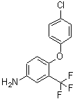 structure of CAS# 57688-17-2, 4-(4-Chlorophenoxy)-3-(Trifluoromethyl)Aniline