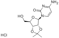 结构式 CAS# 57977-73-8, 2',3'-O-异亚丙基胞苷盐酸盐