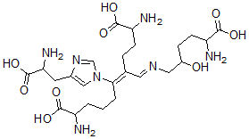 CAS#: 58402-48-5， (E)-2,10-diamino-6-[4-(2-amino-2-carboxy-ethyl)imidazol-1-yl]-5-[(5-amino-5-carboxy-2-hydroxy-pentyl)iminomethyl]undec-5-enedioic acid