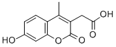 结构式 CAS# 5852-10-8, 7-羟基-4-甲基-3-香豆素基乙酸