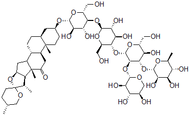 CAS#: 58546-18-2， (25R)-3beta-[[4-O-[4-O-[2-O-[3-O-(6-Deoxy-alpha-L-Mannopyranosyl)-beta-D-Xylopyranosyl]-beta-D-Glucopyranosyl]-beta-D-Glucopyranosyl]-beta-D-Galactopyranosyl]Oxy]-5alpha-Spirostan-12-One