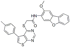 CAS#: 585549-33-3， N-(2-Methoxy-3-Dibenzofuranyl)-2-[[5-(4-Methylphenyl)Thieno[2,3-d]Pyrimidin-4-Yl]Thio]-Acetamide