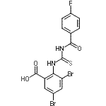 CAS#: 586393-52-4， 3,5-Dibromo-2-{[(4-Fluorobenzoyl)Carbamothioyl]Amino}Benzoic Acid