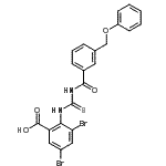 CAS#: 586393-79-5， 3,5-Dibromo-2-({[3-(Phenoxymethyl)Benzoyl]Carbamothioyl}Amino)Benzoic Acid