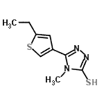 结构式 CAS# 588674-76-4, 5-(5-乙基-3-噻吩基)-4-甲基-4H-1,2,4-三唑-3-硫醇