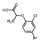 结构式 CAS# 588681-97-4, 2-(4-溴-2-氯苯氧基)丙酸
