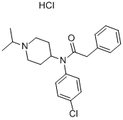 结构式 CAS# 58934-46-6, N-(4-氯苯基)-N-(1-异丙基-4-哌啶基)苯乙酰胺单盐酸盐