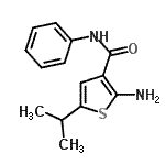 structure of CAS# 590355-48-9, 2-Amino-5-Isopropyl-N-Phenyl-3-Thiophenecarboxamide;[2-amino-5-(methylethyl)(3-thienyl)]-N-benzamide;2-amino-5-ethyl-4-oxo-4,5-dihydro-1H-pyrrole-3-carboxamide;2-amino-5-isopropyl-N-phenyl-3-thiophenecarboxamide