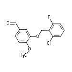 structure of CAS# 591224-55-4, 3-[(2-Chloro-6-Fluorobenzyl)Oxy]-4-Methoxybenzaldehyde;3-[(2-Chloro-6-fluorobenzyl)oxy]-4-methoxybenzaldehyde;3-[(2-chloro-6-fluorophenyl)methoxy]-4-methoxybenzaldehyde;3-[(6-chloro-2-fluorophenyl)methoxy]-4-methoxybenzaldehyde