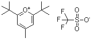 structure of CAS# 59643-43-5, 2,6-Di-Tert-Butyl-4-Methylpyrylium Trifluoromethanesulfonate;2,6-Di-Tert-Butyl-4-Methylpyrylium Trifluoromethanesulphonate 97%;2,6-Di-Tert-Butyl-4-Methylpyryliumtrifluoromethanesulphonate97%;2,6-DI-TERT-BUTYL-4-METHYLPYRYLIUM TRIFLUOROMETHANESULPHONATE