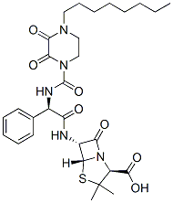 CAS#: 59703-98-9， (2S,5R,6R)-3,3-Dimethyl-6-[[(R)-[[(4-Octyl-2,3-Dioxopiperazin-1-Yl)Carbonyl]Amino]Phenylacetyl]Amino]-7-Oxo-4-Thia-1-Azabicyclo[3.2.0]Heptane-2-Carboxylic Acid