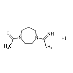 structure of CAS# 59784-53-1, 4-Acetyl-1,4-Diazepane-1-Carboximidamide Hydroiodide (1:1);4-Acetyl-[1,4]-diazepane-1-carboxamidine hydroiodide;4-acetyl-1,4-diazaperhydroepinecarboxamidine, iodide;4-acetyl-1,4-diazepane-1-carboxamidine hydroiodide
