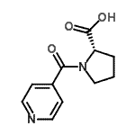 structure of CAS# 59834-40-1, 1-Isonicotinoyl-L-Proline;1-isonicotinoyl-L-proline;1-Isonicotinoylproline