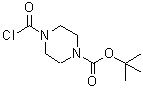 结构式 CAS# 59878-28-3, 4-(氯甲酰基)-1-哌嗪羧酸叔丁酯