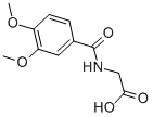 structure of CAS# 59893-89-9, (3,4-Dimethoxy-Benzoylamino)-Acetic Acid;2-[[(3,4-Dimethoxyphenyl)-Oxomethyl]Amino]Acetate;2-[(3,4-Dimethoxyphenyl)Carbonylamino]Ethanoate;Zinc00409471
