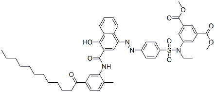 CAS#: 60033-54-7， Dimethyl 5-[Ethyl[[4-[[4-Hydroxy-3-[[[2-Methyl-5-(1-Oxododecyl)Phenyl]Amino]Carbonyl]-1-Naphthyl]Azo]Phenyl]Sulphonyl]Amino]Isophthalate