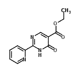 structure of CAS# 60060-10-8, Ethyl 6-Oxo-2-(2-Pyridinyl)-1,6-Dihydro-5-Pyrimidinecarboxylate;Ethyl 4-hydroxy-2-(2-pyridinyl)-5-pyrimidinecarboxylate;ethyl 4-hydroxy-2-(pyridin-2-yl)pyrimidine-5-carboxylate;ethyl 4-hydroxy-2-pyridin-2-ylpyrimidine-5-carboxylate