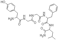 structure of CAS# 60117-24-0, L-Tyrosylglycylglycyl-L-Phenylalanyl-L-Leucinamide;2-[[2-[[2-[[2-[[2-Amino-3-(4-Hydroxyphenyl)Propanoyl]Amino]Acetyl]Amino]Acetyl]Amino]-3-Phenyl-Propanoyl]Amino]-4-Methyl-Pentanamide;2-[[2-[[2-[[2-[[2-Amino-3-(4-Hydroxyphenyl)-1-Oxopropyl]Amino]-1-Oxoethyl]Amino]-1-Oxoethyl]Amino]-1-Oxo-3-Phenylpropyl]Amino]-4-Methylpentanamide;2-[[2-[[2-[[2-[[2-Amino-3-(4-Hydroxyphenyl)Propanoyl]Amino]Acetyl]Amino]Acetyl]Amino]-3-Phenyl-Propanoyl]Amino]-4-Methyl-Valeramide