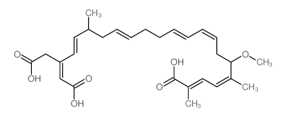 CAS#: 60132-21-0， (6R,17S,2E,4Z,8Z,10E,14E,18E,20E)-20-(Carboxymethyl)-6-Methoxy-2,5,17-Trimethyl-2,4,8,10,14,18,20-Docosaheptenedioic Acid