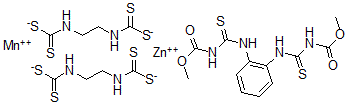 CAS#: 60240-47-3， Manganese(2+) zinc 1,2-ethanediyldicarbamodithioate - dimethyl (1,2-phenylenedicarbamothioyl)biscarbamate 