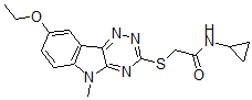 CAS#: 603947-82-6， N-Cyclopropyl-2-[(8-Ethoxy-5-Methyl-5H-1,2,4-Triazino[5,6-b]Indol-3-Yl)Thio]-Acetamide