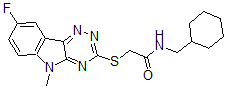 CAS#: 603948-19-2， N-(Cyclohexylmethyl)-2-[(8-Fluoro-5-Methyl-5H-1,2,4-Triazino[5,6-b]Indol-3-Yl)Thio]-Acetamide