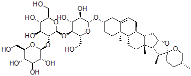 CAS#: 60454-78-6， (25R)-3beta-[4-O-(2-O-beta-D-Glucopyranosyl-beta-D-Glucopyranosyl)-beta-D-Galactopyranosyloxy]Spirosta-5-Ene