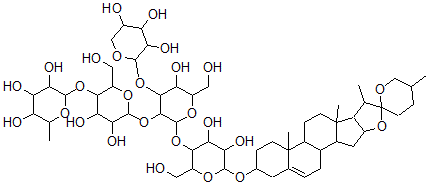 CAS#: 60454-81-1， [(25R)-Spirost-5-En-3beta-Yl]4-O-[2-O-[4-O-(6-Deoxy-alpha-L-Mannopyranosyl)-beta-D-Glucopyranosyl]-3-O-beta-D-Xylopyranosyl-beta-D-Glucopyranosyl]-beta-D-Galactopyranoside