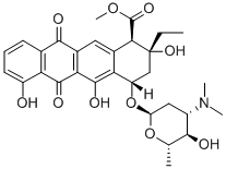 CAS#: 60504-57-6， Methyl (1R,2R,4S)-4-[(2S,4S,5S,6S)-4-Dimethylamino-5-Hydroxy-6-Methyl-Oxan-2-Yl]Oxy-2-Ethyl-2,5,7-Trihydroxy-6,11-Dioxo-3,4-Dihydro-1H-Tetracene-1-Carboxylate
