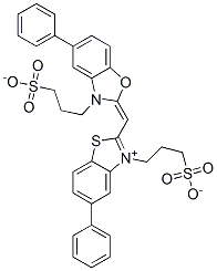 CAS#: 60507-44-0， 5-Phenyl-2-[[5-Phenyl-3-(3-Sulfonatopropyl)Benzoxazol-2(3H)-Ylidene]Methyl]-3-(3-Sulfonatopropyl)Benzothiazol-3-Ium
