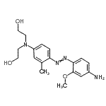 structure of CAS# 6054-50-8, 2,2'-({4-[(4-Amino-2-Methoxyphenyl)Diazenyl]-3-Methylphenyl}Imino)Diethanol;Ethanol, <wbr>2,2'-[[4-<wbr>[(4-amino<wbr>-2-methox<wbr>yphenyl)a<wbr>zo]-3-met<wbr>hylphenyl<wbr>]imino]bi<wbr>s-