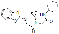CAS#: 606098-44-6， 2-(2-Benzoxazolylthio)-N-[2-(Cyclohexylamino)-2-Oxoethyl]-N-Cyclopropyl-Acetamide