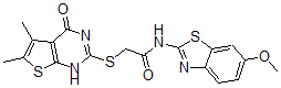 CAS#: 606108-40-1， 2-[(1,4-Dihydro-5,6-Dimethyl-4-Oxothieno[2,3-d]Pyrimidin-2-Yl)Thio]-N-(6-Methoxy-2-Benzothiazolyl)-Acetamide