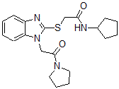 CAS#: 606109-61-9， N-Cyclopentyl-2-[[1-[2-Oxo-2-(Pyrrolidin-1-Yl)Ethyl]-1H-Benzo[d]Imidazol-2-Yl]Thio]-Acetamide
