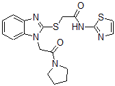 CAS#: 606109-74-4， 2-[[1-[2-Oxo-2-(Pyrrolidin-1-Yl)Ethyl]-1H-Benzo[d]Imidazol-2-Yl]Thio]-N-Thiazol-2-Yl-Acetamide