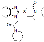 CAS#: 606109-90-4， N,N-Bis(Isopropyl)-2-[[1-[2-Oxo-2-(Piperidin-1-Yl)Ethyl]-1H-Benzo[d]Imidazol-2-Yl]Thio]-Acetamide