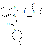 CAS#: 606110-13-8， N,N-Bis(Isopropyl)-2-[[1-[2-(4-Methyl-Piperidin-1-Yl)-2-Oxoethyl]-1H-Benzo[d]Imidazol-2-Yl]Thio]-Acetamide