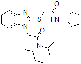 CAS#: 606110-29-6， N-Cyclopentyl-2-[[1-[2-(2,6-Dimethyl-Piperidin-1-Yl)-2-Oxoethyl]-1H-Benzo[d]Imidazol-2-Yl]Thio]-Acetamide