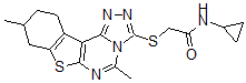 CAS#: 606113-38-6， N-Cyclopropyl-2-[(8,9,10,11-Tetrahydro-5,9-Dimethyl[1]Benzothieno[3,2-e]-1,2,4-Triazolo[4,3-C]Pyrimidin-3-Yl)Thio]-Acetamide