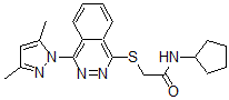 CAS#: 606122-28-5， N-Cyclopentyl-2-[[4-(3,5-Dimethyl-1H-Pyrazol-1-Yl)-1-Phthalazinyl]Thio]-Acetamide