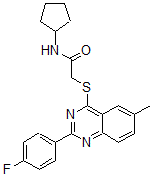 CAS#: 606131-34-4， N-Cyclopentyl-2-[[2-(4-Fluorophenyl)-6-Methyl-4-Quinazolinyl]Thio]-Acetamide