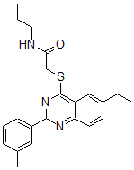 CAS#: 606131-40-2， 2-[[6-Ethyl-2-(3-Methylphenyl)-4-Quinazolinyl]Thio]-N-Propyl-Acetamide