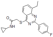 CAS#: 606132-82-5， N-Cyclopropyl-2-[[8-Ethyl-2-(4-Fluorophenyl)-4-Quinazolinyl]Thio]-Acetamide