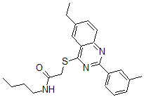 CAS#: 606132-91-6， N-Butyl-2-[[6-Ethyl-2-(3-Methylphenyl)-4-Quinazolinyl]Thio]-Acetamide