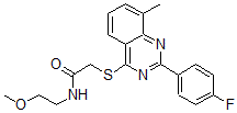 CAS#: 606134-66-1， 2-[[2-(4-Fluorophenyl)-8-Methyl-4-Quinazolinyl]Thio]-N-(2-Methoxyethyl)-Acetamide