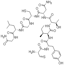 structure of CAS# 60786-59-6, Thr(4)-gly(7)-oxytocin;(2S)-N-[(1R)-2-[[2-[[(1S)-1-[(2-Amino-2-Oxo-Ethyl)Carbamoyl]-3-Methyl-Butyl]Amino]-2-Oxo-Ethyl]Amino]-2-Oxo-1-(Sulfanylmethyl)Ethyl]-2-[[(2S,3R)-2-[[(2S,3S)-2-[[(2S)-2-[[(2R)-2-Amino-3-Thioxo-Propanoyl]Amino]-3-(4-Hydroxyphenyl)Propanoyl]Amino]-3-Methyl-Pentanoyl]Amino]-3-Hydroxy-Butanoyl]Amino]Butanediamide;(2S)-N-[(1R)-2-[[2-[[(1S)-1-[[(2-Amino-2-Oxoethyl)Amino]-Oxomethyl]-3-Methylbutyl]Amino]-2-Oxoethyl]Amino]-1-(Mercaptomethyl)-2-Oxoethyl]-2-[[(2S,3R)-2-[[(2S,3S)-2-[[(2S)-2-[[(2R)-2-Amino-1-Oxo-3-Thioxopropyl]Amino]-3-(4-Hydroxyphenyl)-1-Oxopropyl]Amino]-3-Methyl-1-Oxopentyl]Amino]-3-Hydroxy-1-Oxobutyl]Amino]Butanediamide;(2S)-N-[(1R)-2-[[2-[[(1S)-1-[(2-Amino-2-Keto-Ethyl)Carbamoyl]-3-Methyl-Butyl]Amino]-2-Keto-Ethyl]Amino]-2-Keto-1-(Mercaptomethyl)Ethyl]-2-[[(2S,3R)-2-[[(2S,3S)-2-[[(2S)-2-[[(2R)-2-Amino-3-Thioxo-Propanoyl]Amino]-3-(4-Hydroxyphenyl)Propanoyl]Amino]-3-Methyl-Pentanoyl]Amino]-3-Hydroxy-Butanoyl]Amino]Succinamide