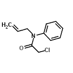 structure of CAS# 60901-60-2, N-Allyl-2-Chloro-N-Phenylacetamide;2-chloro-N-phenyl-N-prop-2-enylacetamide;acetamide, 2-chloro-N-phenyl-N-2-propenyl-;MFCD03030400