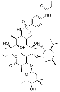 CAS#: 61066-21-5， (9S)-9-Deoxo-9-[[[4-[(1-Oxopropyl)Amino]Phenyl]Sulfonyl]Amino]Erythromycin