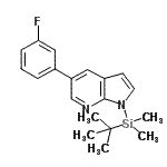 CAS#: 611226-88-1， 1-[Dimethyl(2-methyl-2-propanyl)silyl]-5-(3-fluorophenyl)-1H-pyrrolo[2,3-b]pyridine